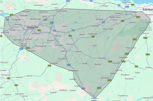Map of area covered by Ecofix Scotland